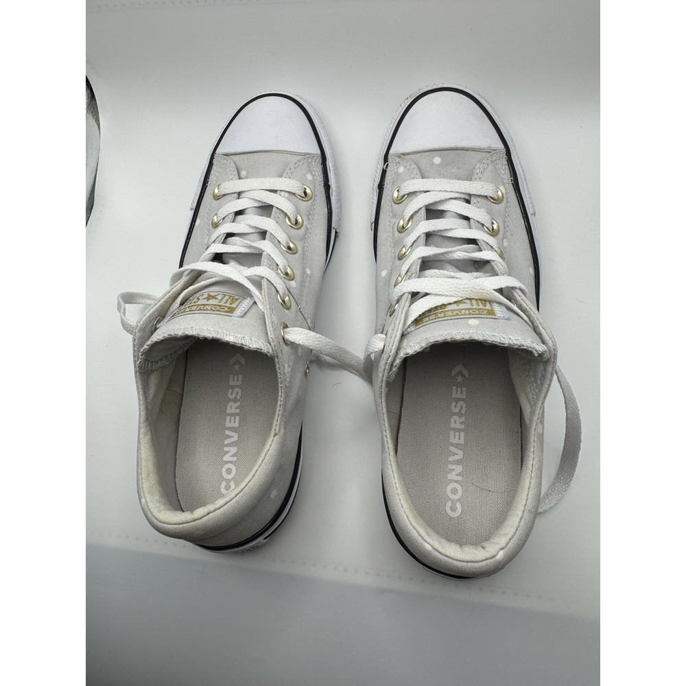 Converse Sneakers All Star Madison SZ 10 Gray/ White Women's Low Top Polka Dot